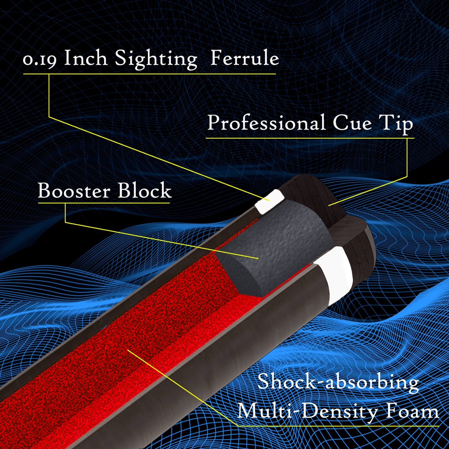 Carbon Fiber Pool Cue Shaft,11.8mm/12.5mm Low Deflection Cue Stick Shaft(Only Shaft)