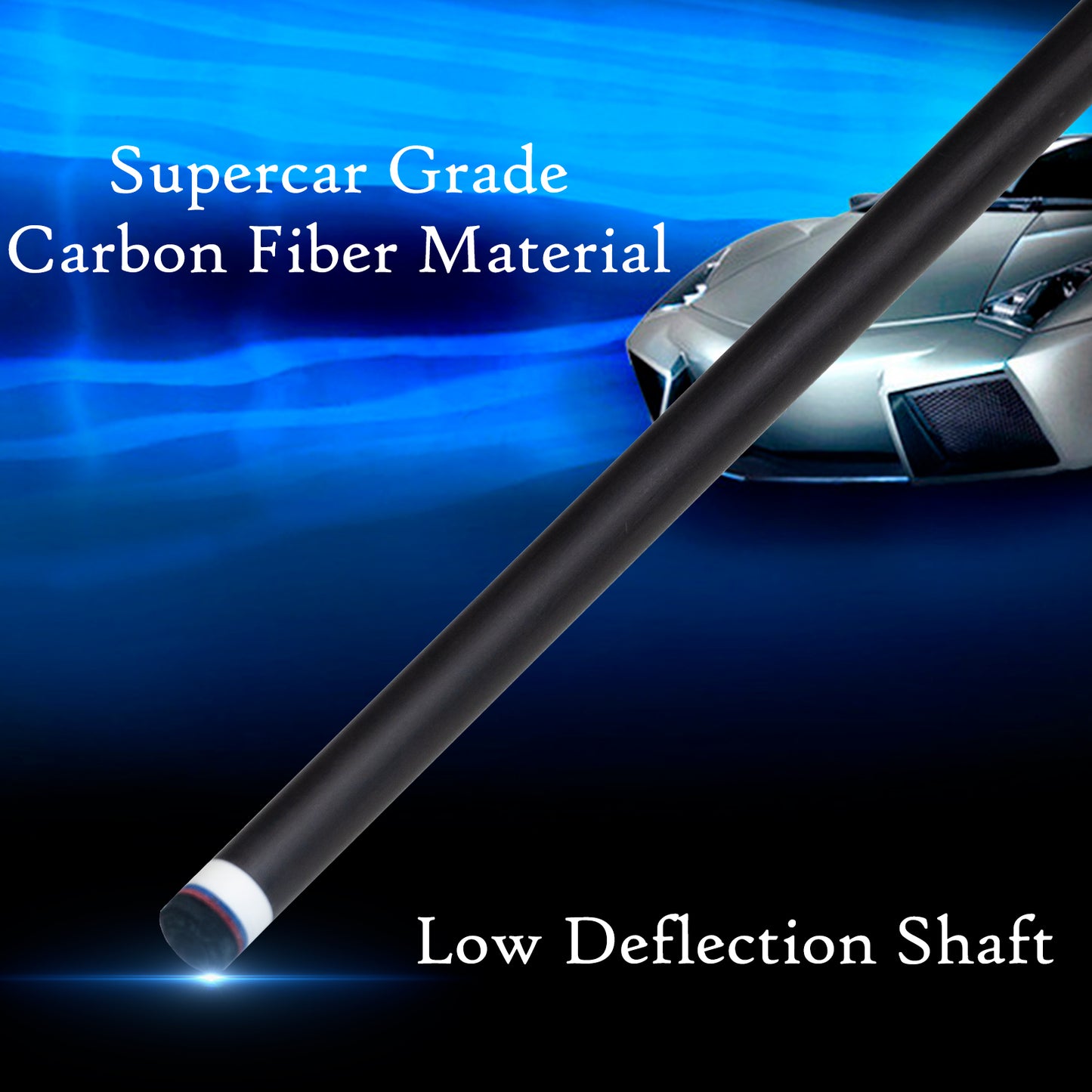 Carbon Fiber Pool Cue Shaft,11.8mm/12.5mm Low Deflection Cue Stick Shaft(Only Shaft)